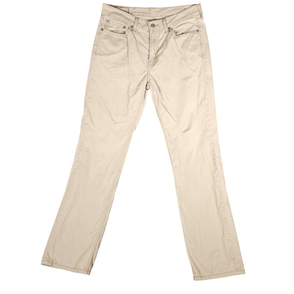 Levi's 514 Straight Fit Pants Mens 33x34 Tan Khaki Casual Trousers